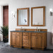 Bristol 72" Double Vanity in Saddle Brown Double bathroom Vanity James Martin Vanities White Zeus Quartz 