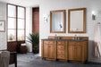 Bristol 72" Double Vanity in Saddle Brown Double bathroom Vanity James Martin Vanities Charcoal Soapstone Quartz 