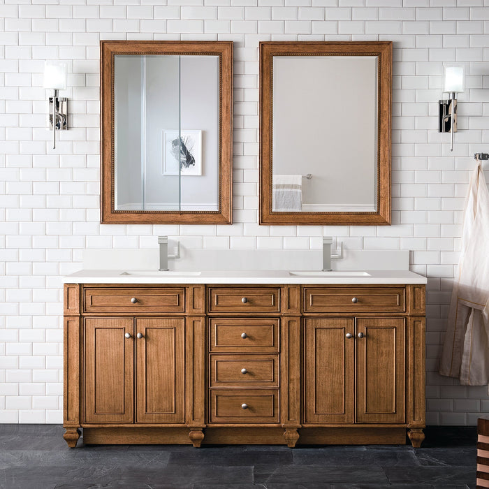 Bristol 72" Double Vanity in Saddle Brown