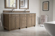 Bristol 72" Double Vanity in Whitewashed Walnut Double bathroom Vanity James Martin Vanities Eternal Marfil Quartz 