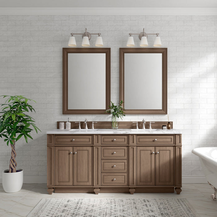 Bristol 72" Double Vanity in Whitewashed Walnut Double bathroom Vanity James Martin Vanities Select Your Top 