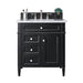 Brittany 30" Single Bathroom Vanity in Black Onyx Single Bathroom Vanity James Martin Vanities White Zeus Quartz 