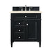 Brittany 30" Single Bathroom Vanity in Black Onyx Single Bathroom Vanity James Martin Vanities Parisien Bleu Quartz 