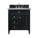 Brittany 30" Single Bathroom Vanity in Black Onyx Single Bathroom Vanity James Martin Vanities Eternal Marfil Quartz 