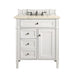 Brittany 30" Single Bathroom Vanity in Bright White Single Bathroom Vanity James Martin Vanities White Zeus Quartz 