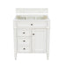 Brittany 30" Single Bathroom Vanity in Bright White Single Bathroom Vanity James Martin Vanities Charcoal Soapstone Quartz 