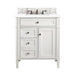 Brittany 30" Single Bathroom Vanity in Bright White Single Bathroom Vanity James Martin Vanities Eternal Serena Quartz 