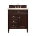 Brittany 30" Single Bathroom Vanity in Burnished Mahogany Single Bathroom Vanity James Martin Vanities Eternal Serena Quartz 