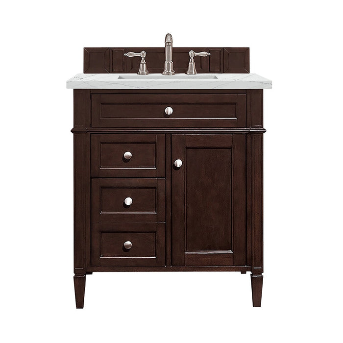 Brittany 30" Single Bathroom Vanity in Burnished Mahogany Single Bathroom Vanity James Martin Vanities Lime Delight Quartz 