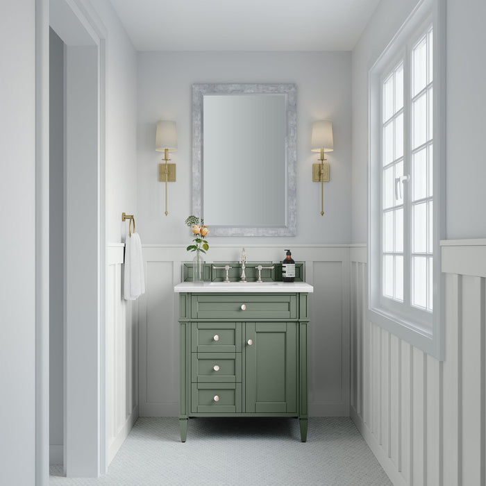 Brittany 30" Single Bathroom Vanity in Smokey Celadon Single Bathroom Vanity James Martin Vanities 