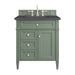 Brittany 30" Single Bathroom Vanity in Smokey Celadon Single Bathroom Vanity James Martin Vanities Eternal Marfil Quartz 