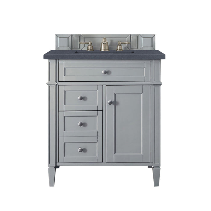 Brittany 30" Single Bathroom Vanity in Urban Gray Single Bathroom Vanity James Martin Vanities Eternal Marfil Quartz 