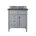 Brittany 30" Single Bathroom Vanity in Urban Gray Single Bathroom Vanity James Martin Vanities Eternal Marfil Quartz 