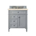 Brittany 30" Single Bathroom Vanity in Urban Gray Single Bathroom Vanity James Martin Vanities Parisien Bleu Quartz 