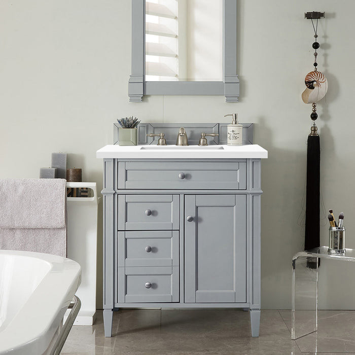 Brittany 30" Single Bathroom Vanity in Urban Gray Single Bathroom Vanity James Martin Vanities Select Your Top 