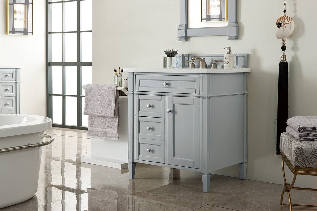 Brittany 30" Single Bathroom Vanity in Urban Gray Single Bathroom Vanity James Martin Vanities Arctic Fall Solid Surface 