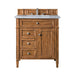 Brittany 30" Single Vanity Cabinet in Saddle Brown Single Bathroom Vanity James Martin Vanities Ethereal Noctis Quartz 