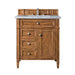 Brittany 30" Single Vanity Cabinet in Saddle Brown Single Bathroom Vanity James Martin Vanities Eternal Serena Quartz 