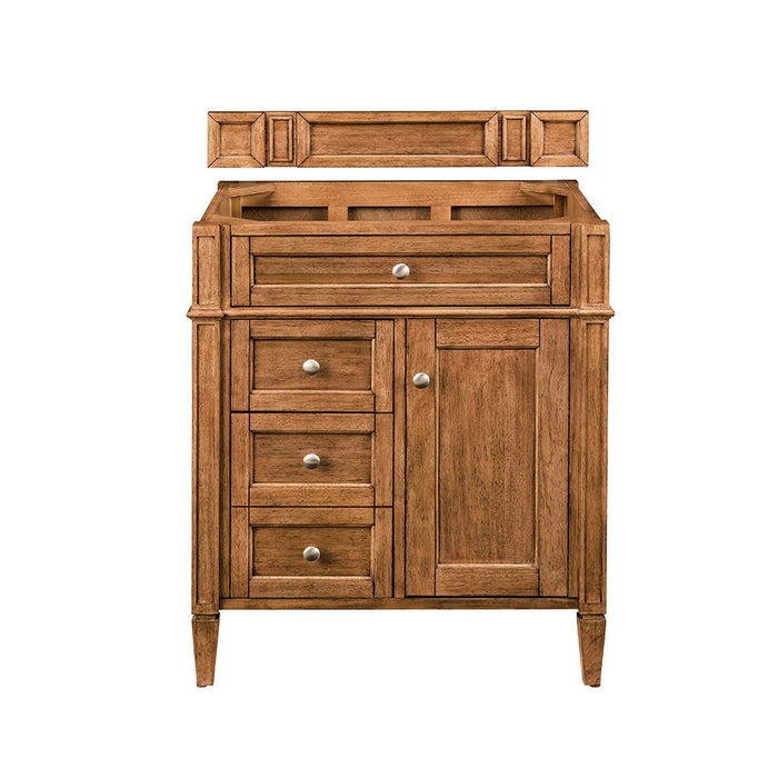 Brittany 30" Single Vanity Cabinet in Saddle Brown Single Bathroom Vanity James Martin Vanities Charcoal Soapstone Quartz 