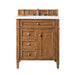 Brittany 30" Single Vanity Cabinet in Saddle Brown Single Bathroom Vanity James Martin Vanities Victorian Silver Quartz 