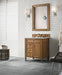 Brittany 30" Single Vanity Cabinet in Saddle Brown Single Bathroom Vanity James Martin Vanities Arctic Fall Solid Surface 