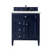 Brittany 30" Single Vanity in Victory Blue Single Bathroom Vanity James Martin Vanities Eternal Jasmine Quartz 