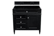 Brittany 36" Single Bathroom Vanity in Black Onyx Single Bathroom Vanity James Martin Vanities Eternal Jasmine Pearl Quartz 