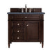 Brittany 36" Single Bathroom Vanity in Burnished Mahogany Single Bathroom Vanity James Martin Vanities White Zeus Quartz 