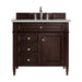 Brittany 36" Single Bathroom Vanity in Burnished Mahogany Single Bathroom Vanity James Martin Vanities Eternal Serena Quartz 