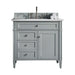 Brittany 36" Single Bathroom Vanity in Urban Gray Single Bathroom Vanity James Martin Vanities Eternal Serena Quartz 