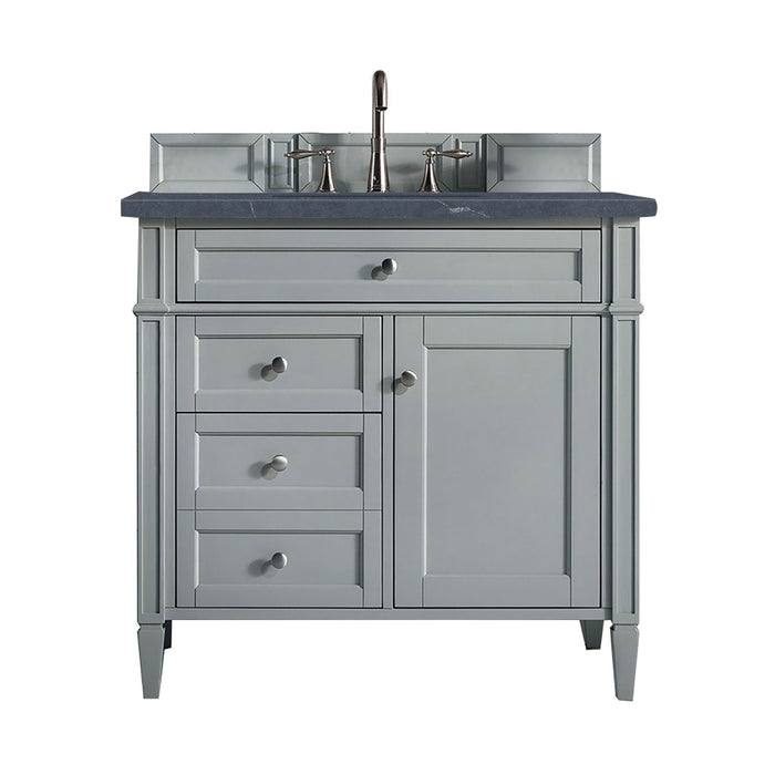 Brittany 36" Single Bathroom Vanity in Urban Gray Single Bathroom Vanity James Martin Vanities Eternal Marfil Quartz 