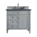 Brittany 36" Single Bathroom Vanity in Urban Gray Single Bathroom Vanity James Martin Vanities Eternal Marfil Quartz 