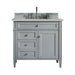 Brittany 36" Single Bathroom Vanity in Urban Gray Single Bathroom Vanity James Martin Vanities Parisien Bleu Quartz 