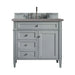 Brittany 36" Single Bathroom Vanity in Urban Gray Single Bathroom Vanity James Martin Vanities Victorian Silver Quartz 