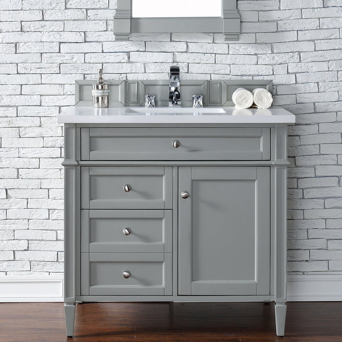 Brittany 36" Single Bathroom Vanity in Urban Gray Single Bathroom Vanity James Martin Vanities Select Your Top 