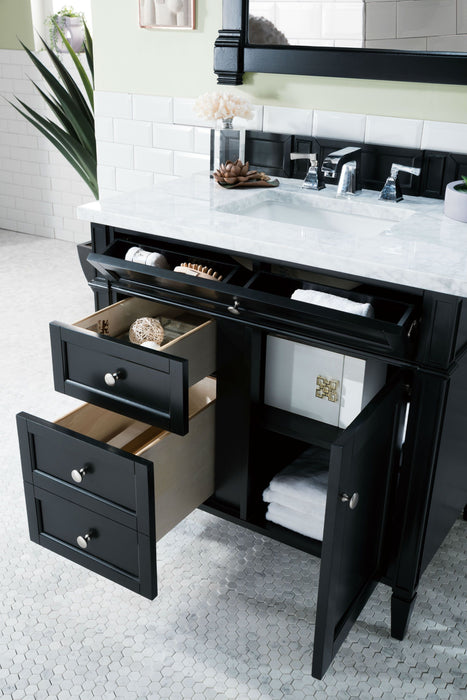 Brittany 36" Single Bathroom Vanity in Black Onyx Single Bathroom Vanity James Martin Vanities Charcoal Soapstone Quartz 