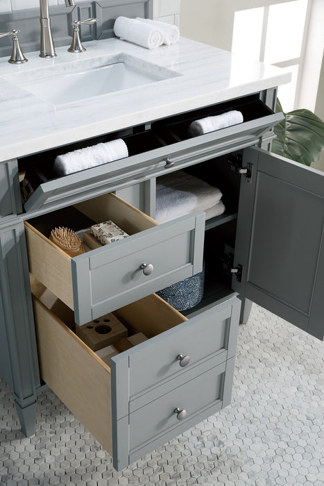 Brittany 36" Single Bathroom Vanity in Urban Gray Single Bathroom Vanity James Martin Vanities Carrara White Marble 