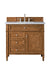 Brittany 36" Single Vanity Cabinet in Saddle Brown Single Bathroom Vanity James Martin Vanities White Zeus Quartz 