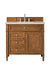 Brittany 36" Single Vanity Cabinet in Saddle Brown Single Bathroom Vanity James Martin Vanities Eternal Marfil Quartz 