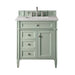 Brittany 36" Single Vanity Cabinet in Sage Green Single Bathroom Vanity James Martin Vanities Ethereal Noctis Quartz 