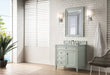 Brittany 36" Single Vanity Cabinet in Sage Green Single Bathroom Vanity James Martin Vanities Arctic Fall Solid Surface 