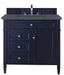 Brittany 36" Single Vanity in Victory Blue Single Bathroom Vanity James Martin Vanities Eternal Marfil Quartz 