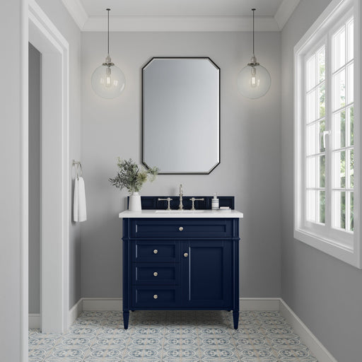 Brittany 36" Single Vanity in Victory Blue Single Bathroom Vanity James Martin Vanities Select Your Top 