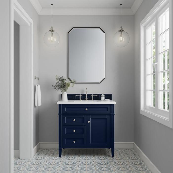 Brittany 36" Single Vanity in Victory Blue Single Bathroom Vanity James Martin Vanities Select Your Top 