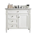 Brittany 36"Single Bathroom Vanity in Bright White Single Bathroom Vanity James Martin Vanities White Zeus Quartz 