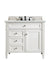 Brittany 36"Single Bathroom Vanity in Bright White Single Bathroom Vanity James Martin Vanities Eternal Serena Quartz 