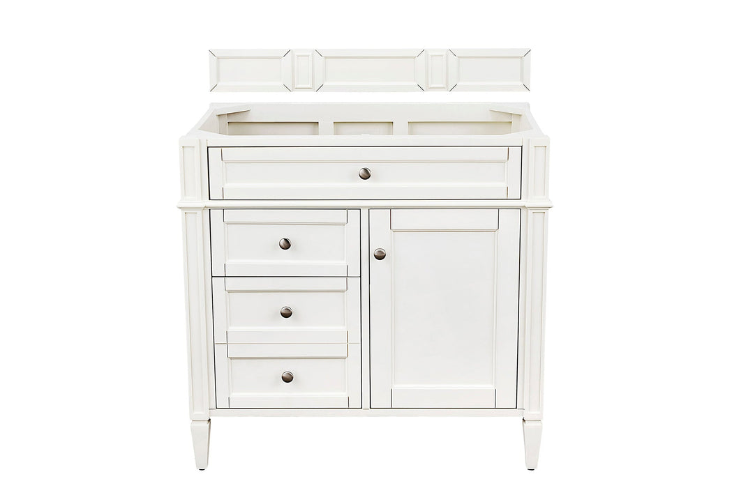 Brittany 36"Single Bathroom Vanity in Bright White Single Bathroom Vanity James Martin Vanities Charcoal Soapstone Quartz 