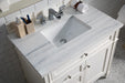 Brittany 36"Single Bathroom Vanity in Bright White Single Bathroom Vanity James Martin Vanities Ethereal Noctis Quartz 