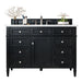 Brittany 48" Single Bathroom Vanity in Black Onyx Single Bathroom Vanity James Martin Vanities Lime Delight Quartz 