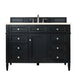 Brittany 48" Single Bathroom Vanity in Black Onyx Single Bathroom Vanity James Martin Vanities Eternal Serena Quartz 